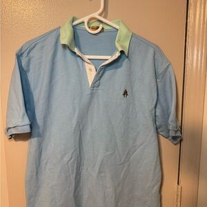 Paul Stuart Sky Blue Polo with Mint Collar